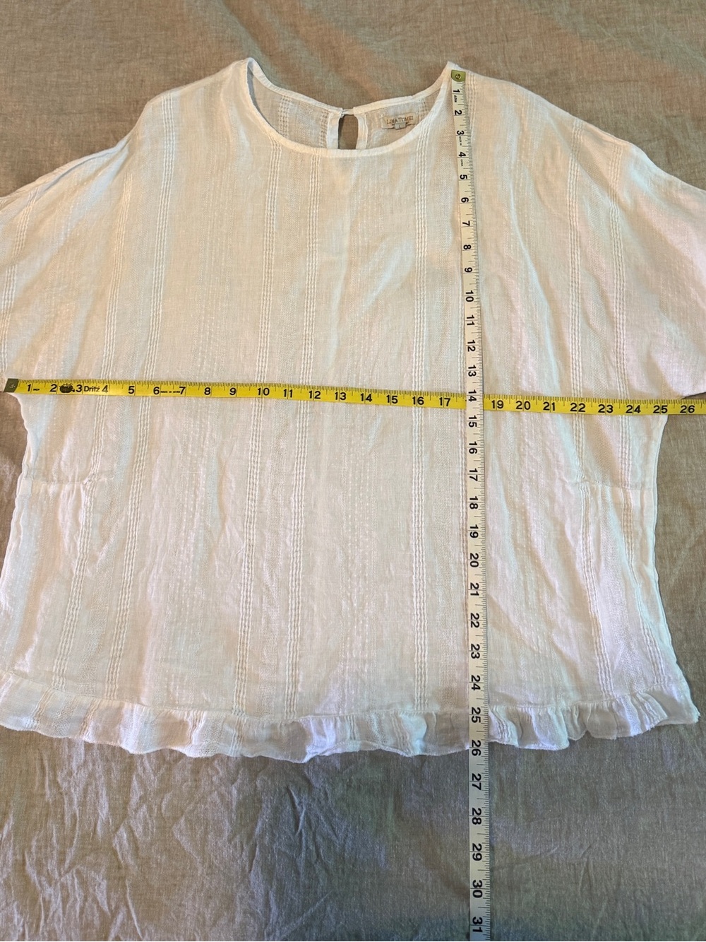 Lina Tomei White Linen Top - Picture 3 of 6